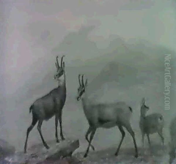 Chamois, Switzerland Oil Painting by Albert Bierstadt