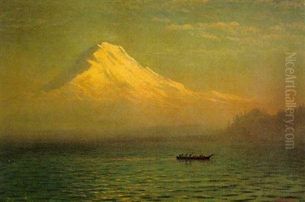 Sunrise On Mount Tacoma Oil Painting by Albert Bierstadt