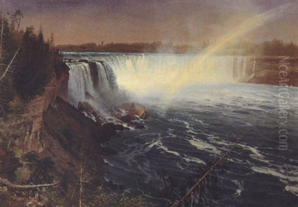 View Of Niagara Oil Painting by Albert Bierstadt