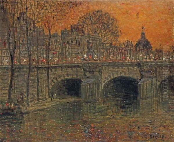 Le Pont Neuf Oil Painting by Marie Gabriel Biessy