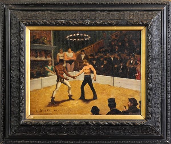 Fighters Oil Painting by Marie Gabriel Biessy