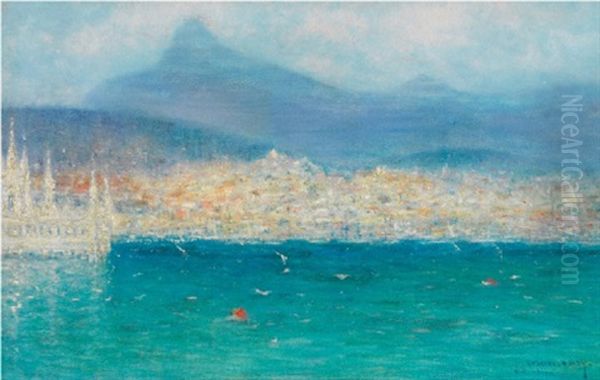 Vue De La Baie De Rio De Janeiro by Marie Gabriel Biessy