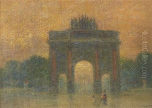 L'arc De Triomphe Du Carrousel Oil Painting by Marie Gabriel Biessy