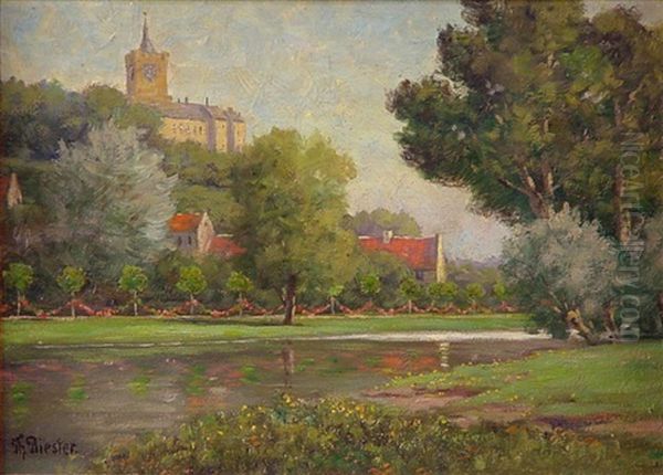 Ansicht Von Kleve Mit Der Schwanenburg Oil Painting by Theodor Biester