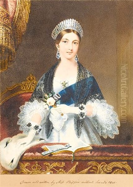 Victoria, Queen Of Great Britain Oil Painting by Sarah Biffin