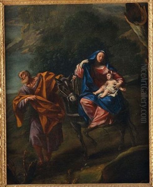 Fuga In Egitto Oil Painting by Vittorio Maria Bigari