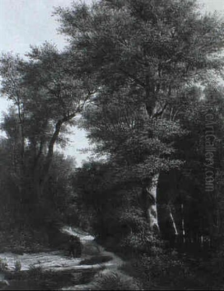 Zwei Kinder Auf Dem Waldweg by E. Bigeard