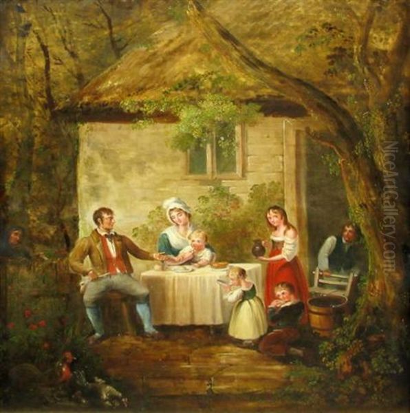 Lunch Outdoors Oil Painting by William Redmore Bigg