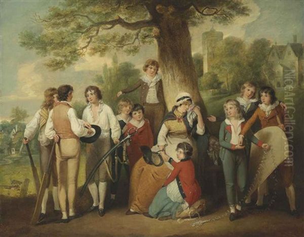 Generous Schoolboys (the Collection For A Soldier's Widow) by William Redmore Bigg