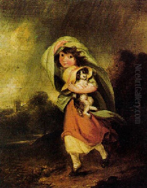 A Young Girl With Her Dog by William Redmore Bigg