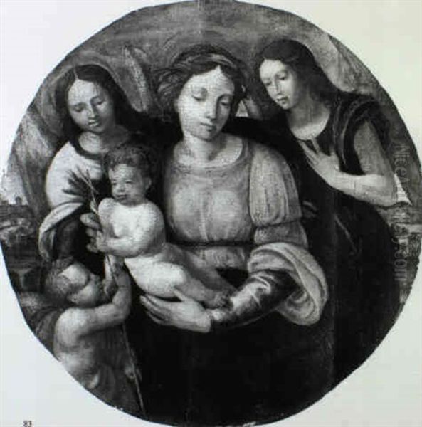 Madonna Col Bambino, San Giovanni E Angeli Oil Painting by Marco Bigio