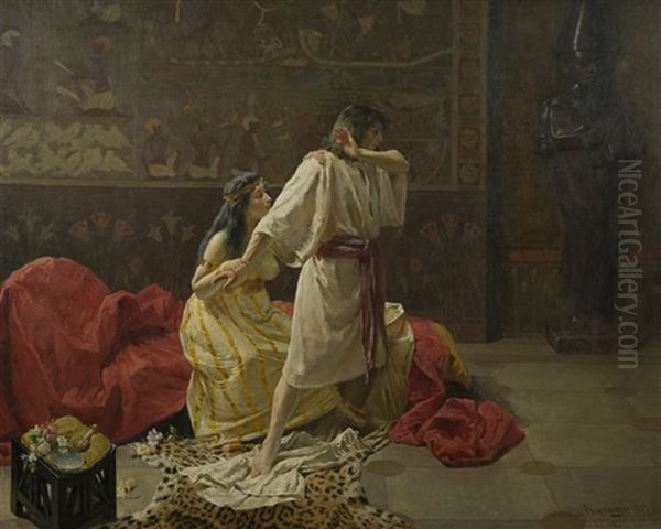 Orientalist Scene Oil Painting by Osvaldo Bignami