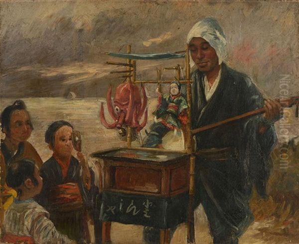 Le Marionettiste Japonais Oil Painting by Georges Ferdinand Bigot