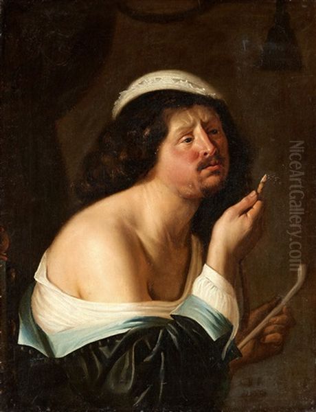 Man Med Kritpipa Oil Painting by Jan Van Bijlert