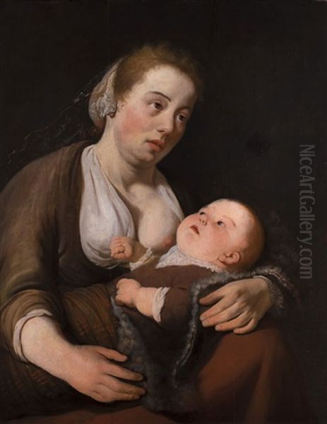 Mutter Mit Kind Oil Painting by Jan Van Bijlert