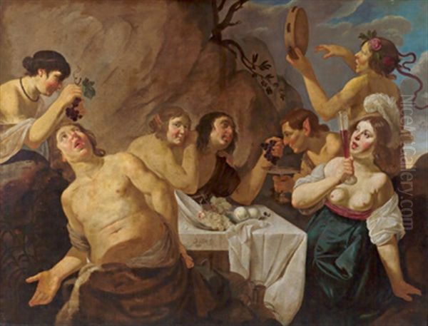 Bacchanal Oil Painting by Jan Van Bijlert