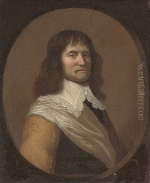 Portrait Of A Gentleman In A White Sash And Collar Oil Painting by Jan Van Bijlert