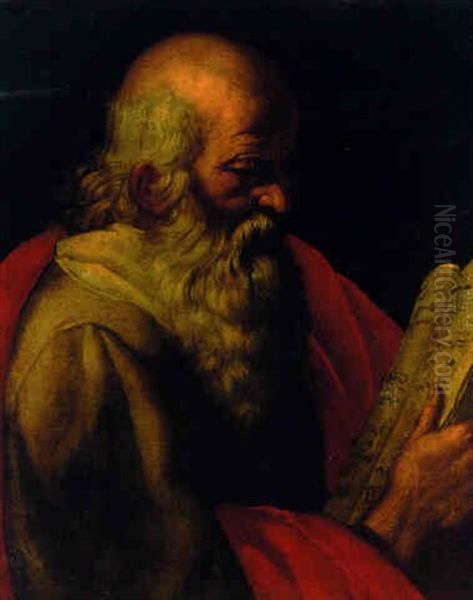 An Evangelist Oil Painting by Jan Van Bijlert