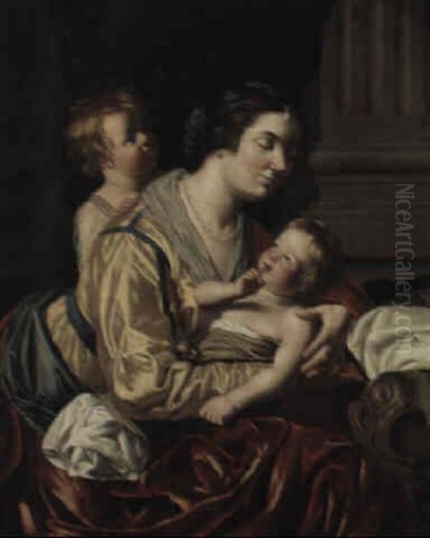 Mutter Mit Kindern Oil Painting by Jan Van Bijlert