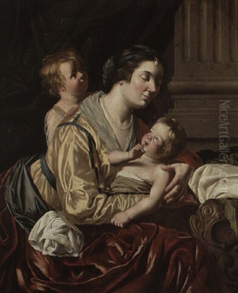 Mutter Mit Zwei Kindern Oil Painting by Jan Van Bijlert