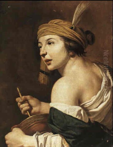 A Rommei-poi Player Oil Painting by Jan Van Bijlert