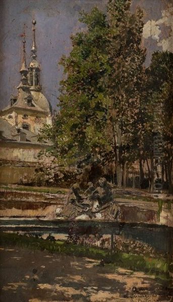 Jardines De Palacio De La Granja De San Ildefonso Oil Painting by Gonzalo Bilbao Martinez