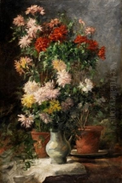 Jarron Con Flores Oil Painting by Gonzalo Bilbao Martinez