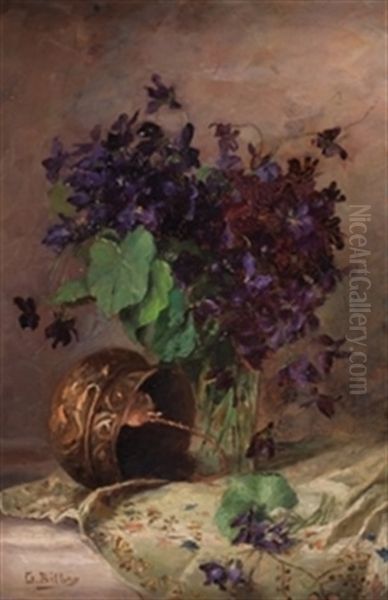 Jarron Con Violetas Oil Painting by Gonzalo Bilbao Martinez