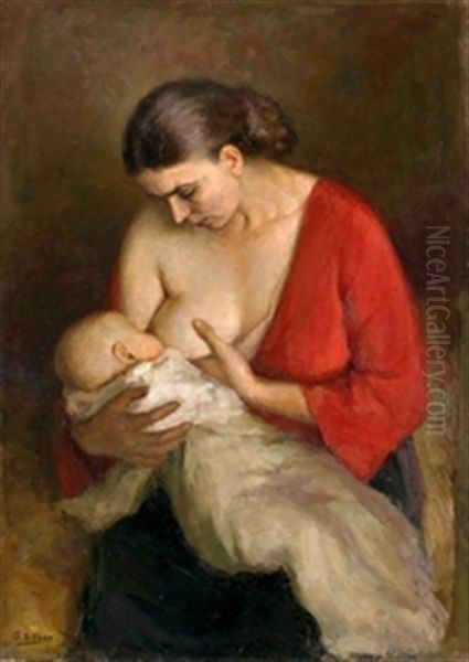 Maternidad Oil Painting by Gonzalo Bilbao Martinez