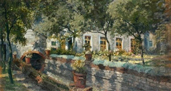 Casa Con Jardin Oil Painting by Gonzalo Bilbao Martinez