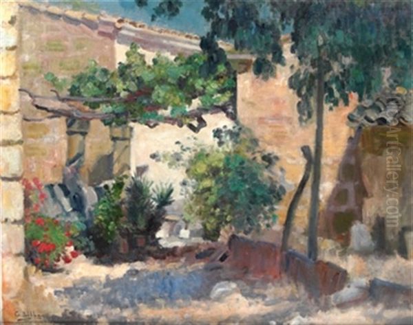 Patio Andaluz Oil Painting by Gonzalo Bilbao Martinez