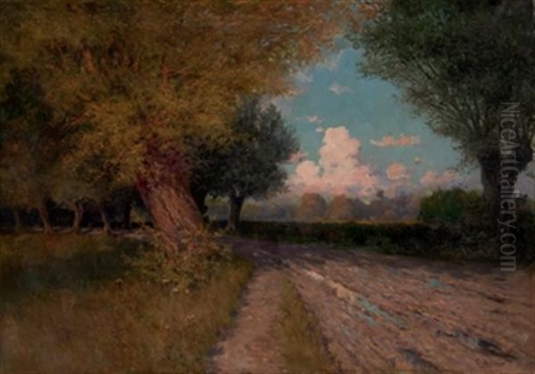 Paisaje Con Arboles Y Camino Oil Painting by Gonzalo Bilbao Martinez