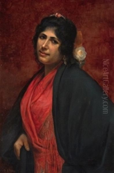 Retrato De Gitana Oil Painting by Gonzalo Bilbao Martinez