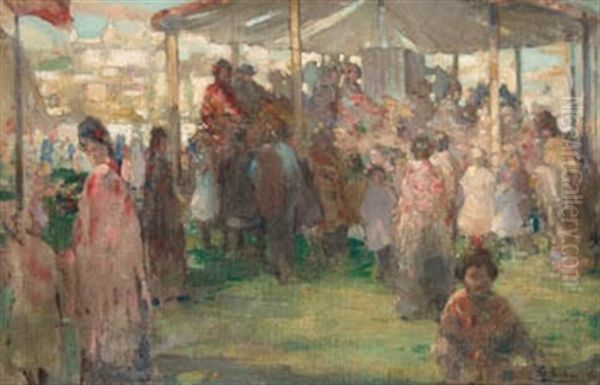 En La Feria Oil Painting by Gonzalo Bilbao Martinez