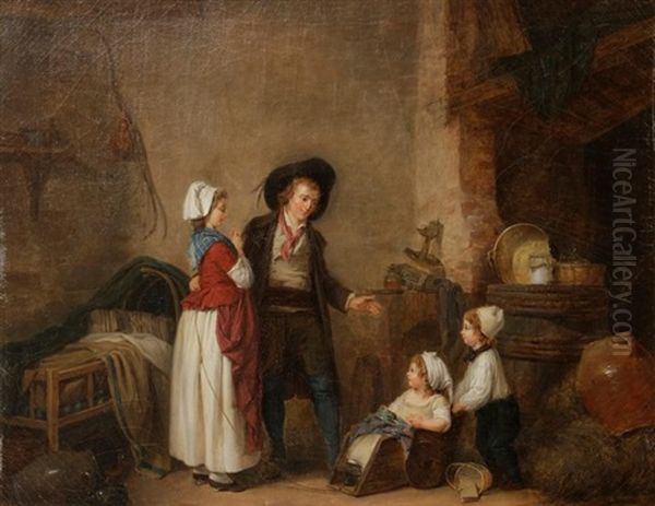 La Famille Heureuse, Le Retour Du Chasseur Oil Painting by Marc Antoine Bilcoq