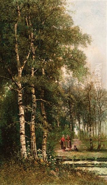 Trees Don't Meet One Another, People Do Oil Painting by Johannes Warnardus Bilders