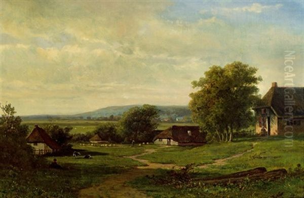 Fruhlingslandschaft Aus Sudholland Oil Painting by Johannes Warnardus Bilders