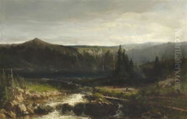 See In Einem Mittelgebirge (schwarzwald?) Oil Painting by Johannes Warnardus Bilders