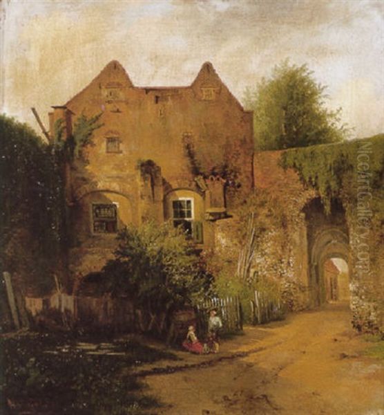 Bolwerk Sterrenburg Of Sterkenburg Bij De Bijlhouwerstoren Te Utrecht Oil Painting by Johannes Warnardus Bilders