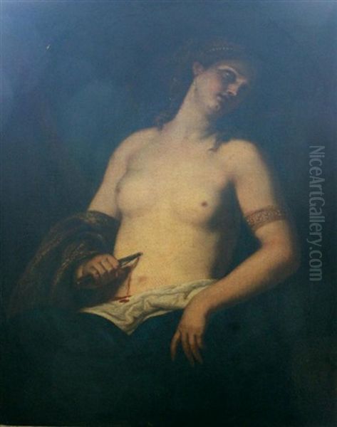 Suicide Of Lucretia Oil Painting by Giovanni Bilivert