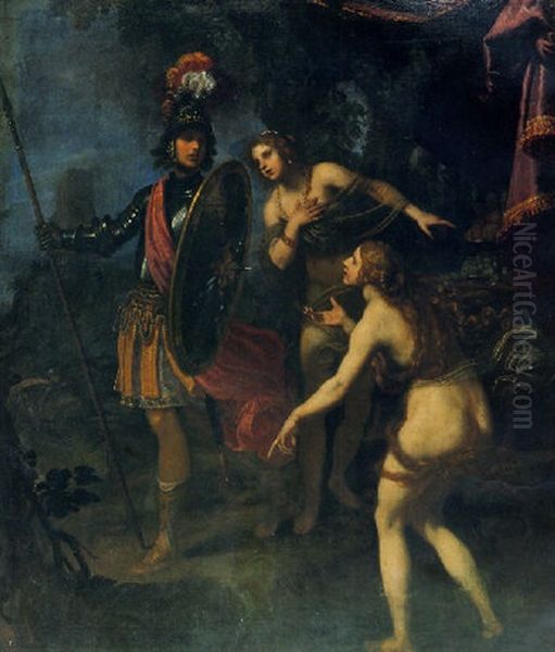 Carlo Et Ubaldo Allant Delivrer Renaud Oil Painting by Giovanni Bilivert