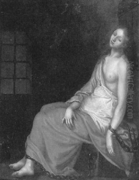 Saint Agatha In Prison Oil Painting by Giovanni Bilivert