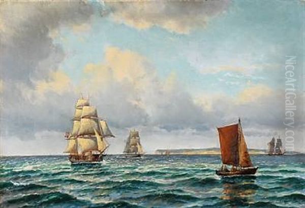 Farvandet Mellem Sjaelland Og Hveen Oil Painting by Carl Ludwig Bille