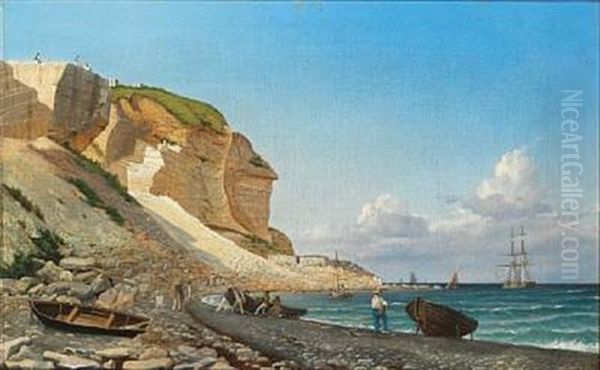 The White Cliffs Of Dover Oil Painting by Carl Ludwig Bille