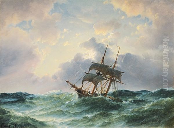 On The High Seas by Carl Ludwig Bille