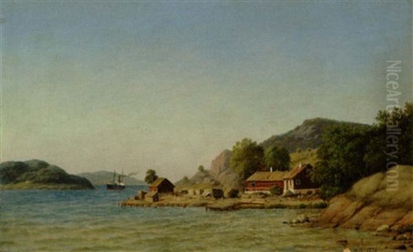 Indsejlingen Til Oslo Oil Painting by Carl Ludwig Bille