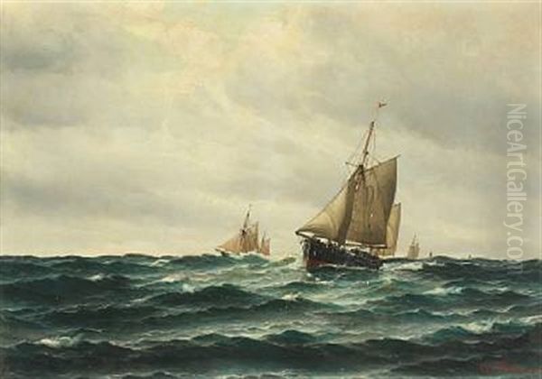 Seascape Oil Painting by Vilhelm Victor Bille