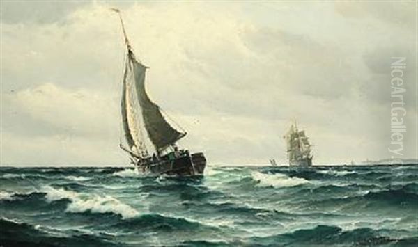 Seascape Oil Painting by Vilhelm Victor Bille