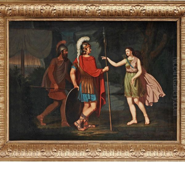 Scene From The Greek Mythology, The Trojanwar Oil Painting by Jonas Akerstrom