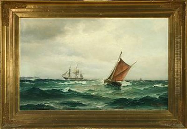 Maritime Scenery With Steamer Oil Painting by Vilhelm Victor Bille